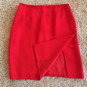 Prominence by Dane Lewis red oversized slit skirt